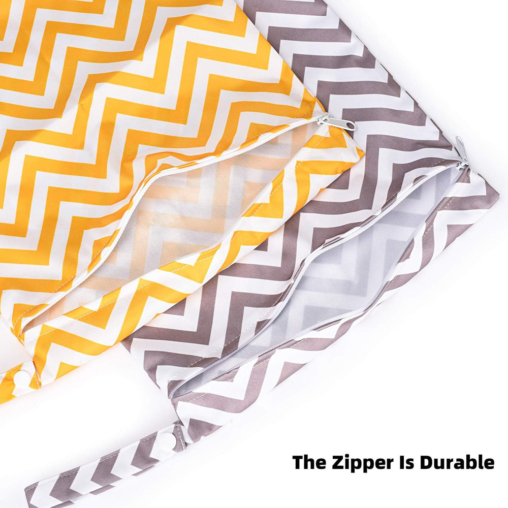 eaxin wet bag holds up to five cloth diapers for compact packing