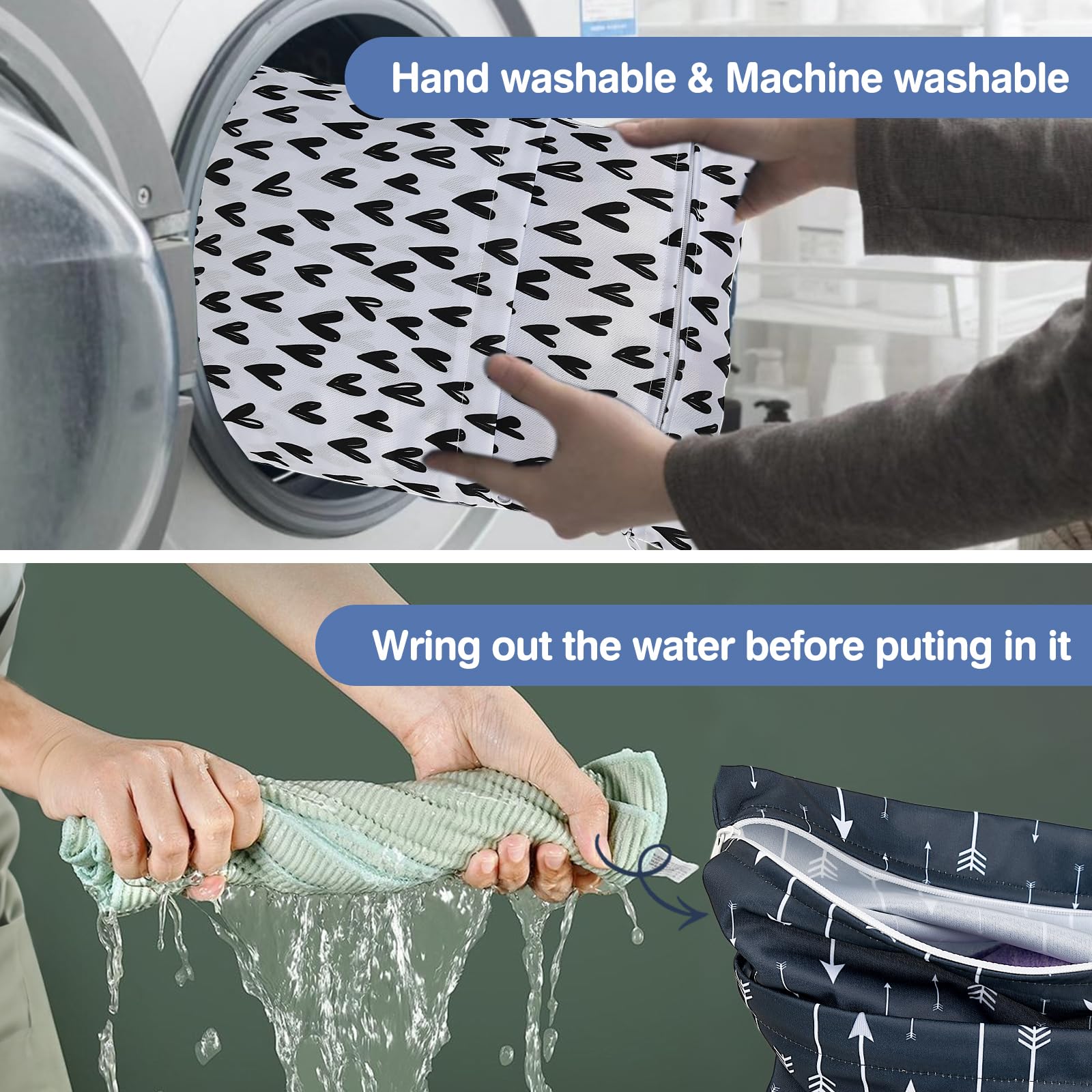 Eaxin wet bag easy-clean surface for quick washing and drying.