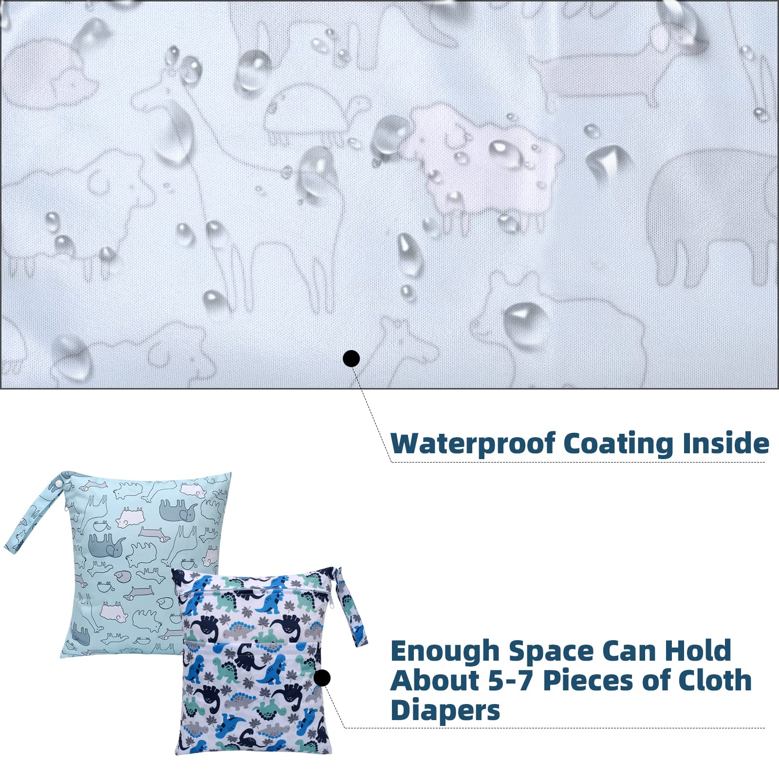 Eaxin wet bag attached to stroller offers hands-free convenience.