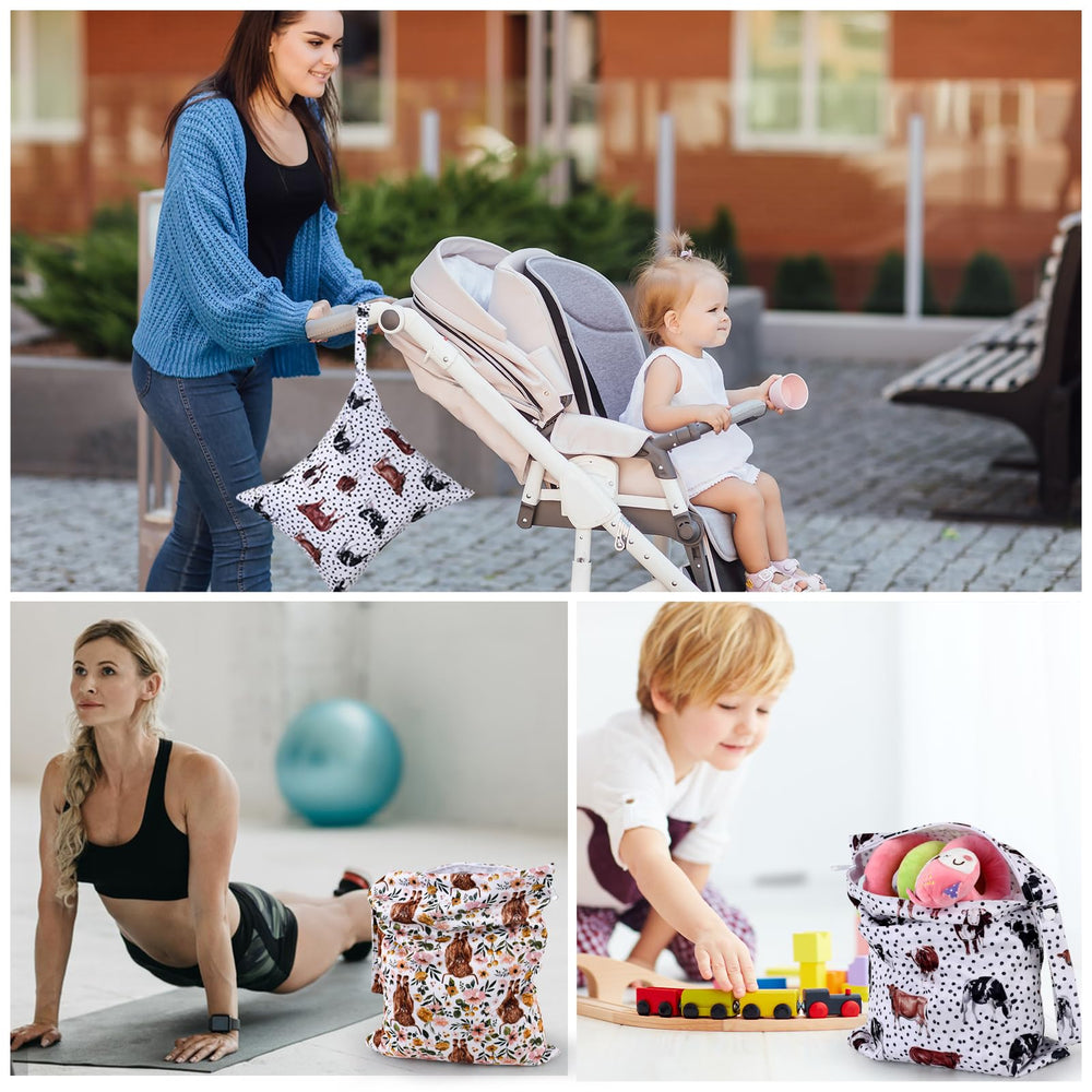 eaxin wet-dry bag multipurpose use-case used as diaper, gym, and beach bag