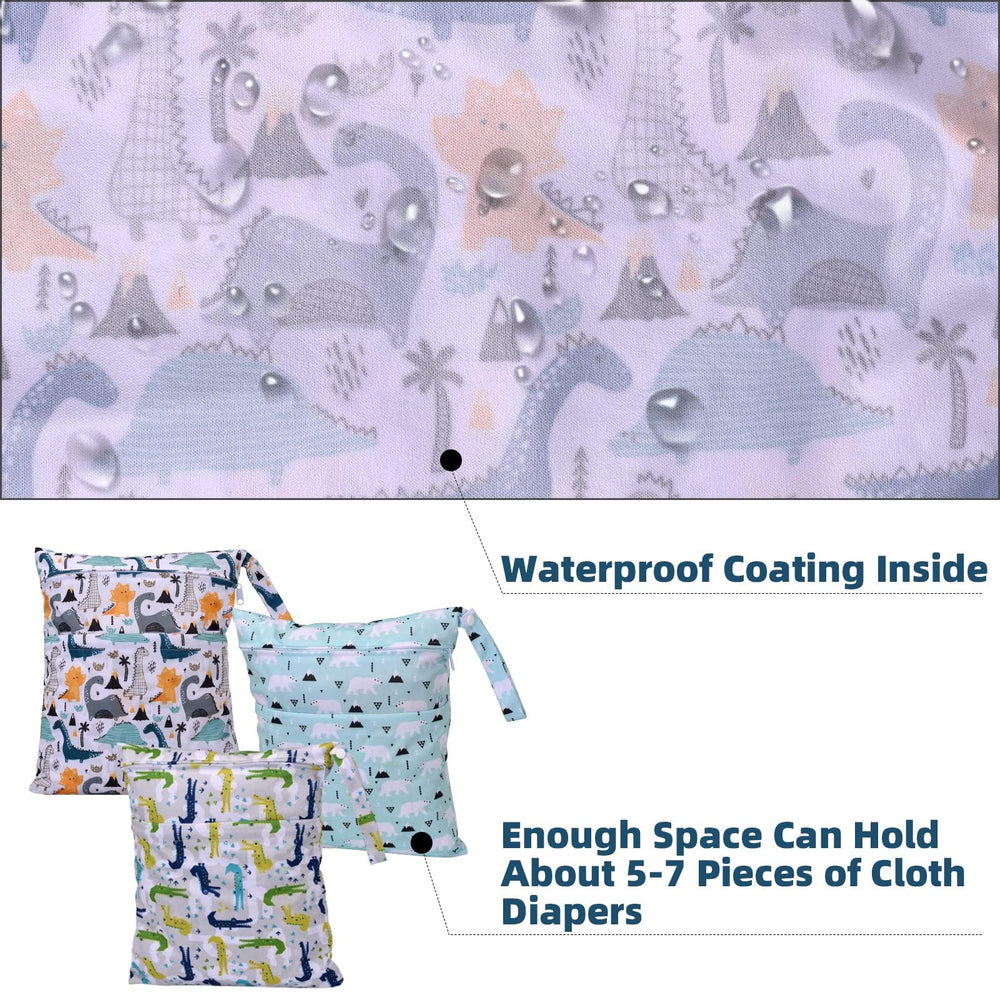 eaxin wet dry bag clips to strollers for mess-free outings.