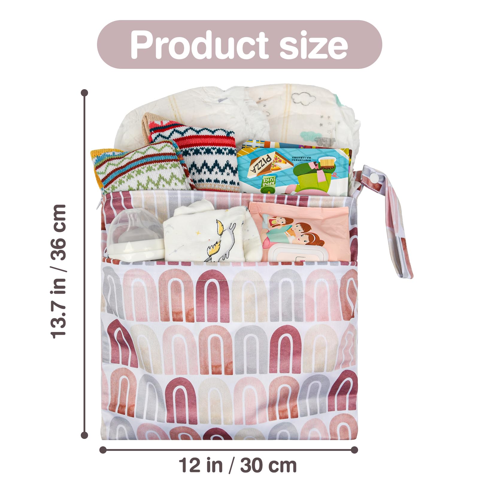 Eaxin wet-dry-bag pink rainbows waterproof coating keeps items dry during travel.