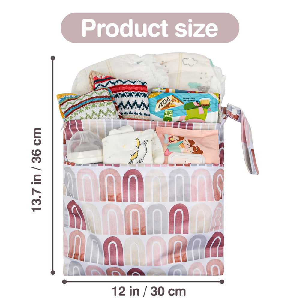 Eaxin wet-dry-bag pink rainbows waterproof coating keeps items dry during travel.