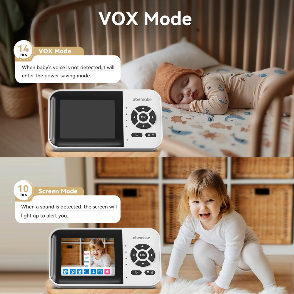 ebemate no-glow night vision keeps monitoring discreet in low light.