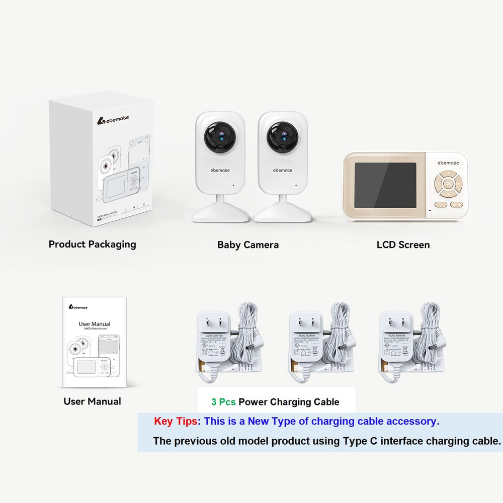 ebemate EBE28-2 expandable kit supports up to four cameras for multi-room monitoring.