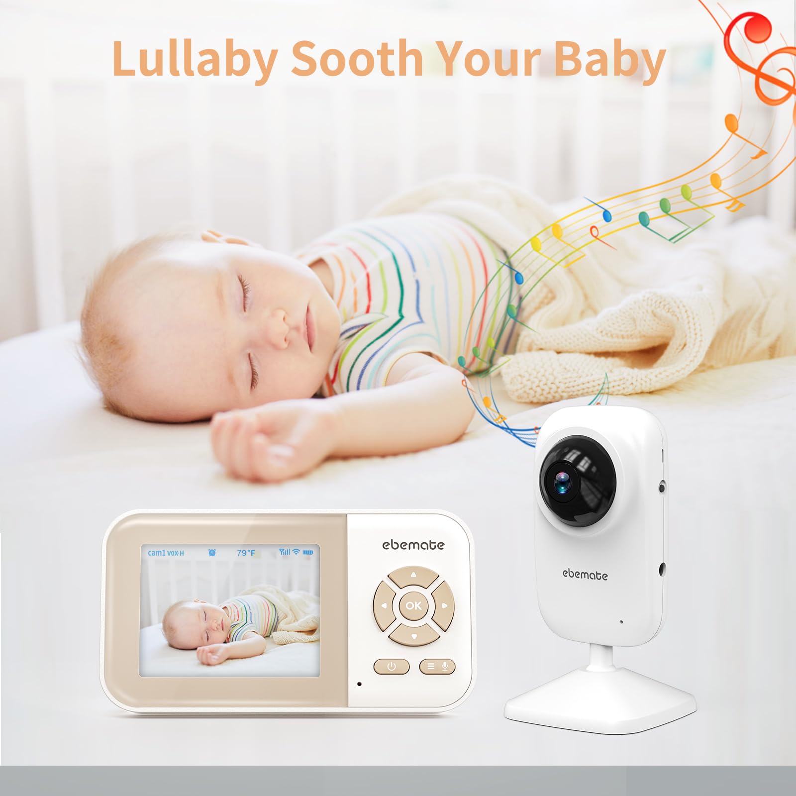 ebemate EBE28-2 two-way audio lets you comfort baby from a distance.