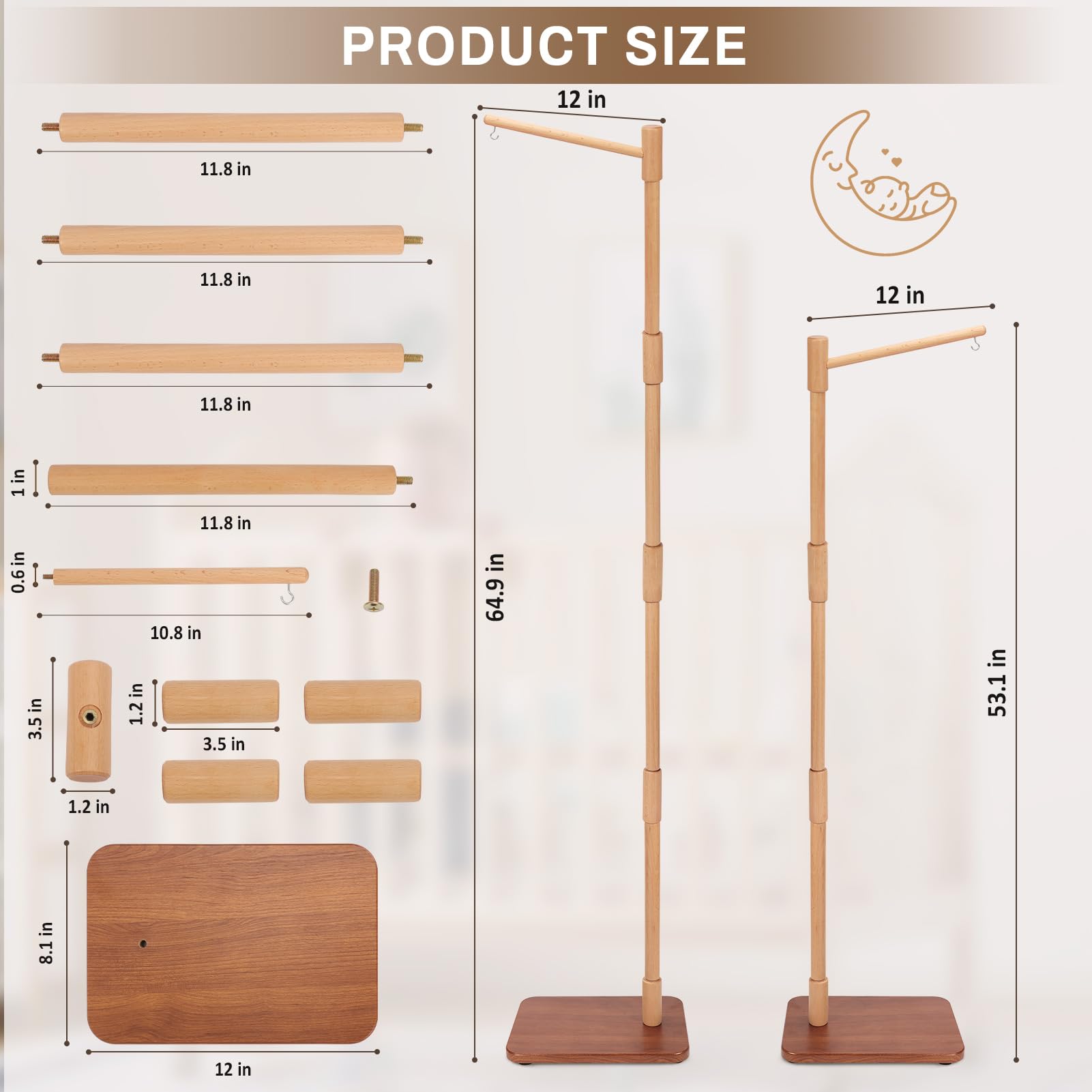 EBINGMIMA DIY-friendly finish; unpainted beech wood for personalization.