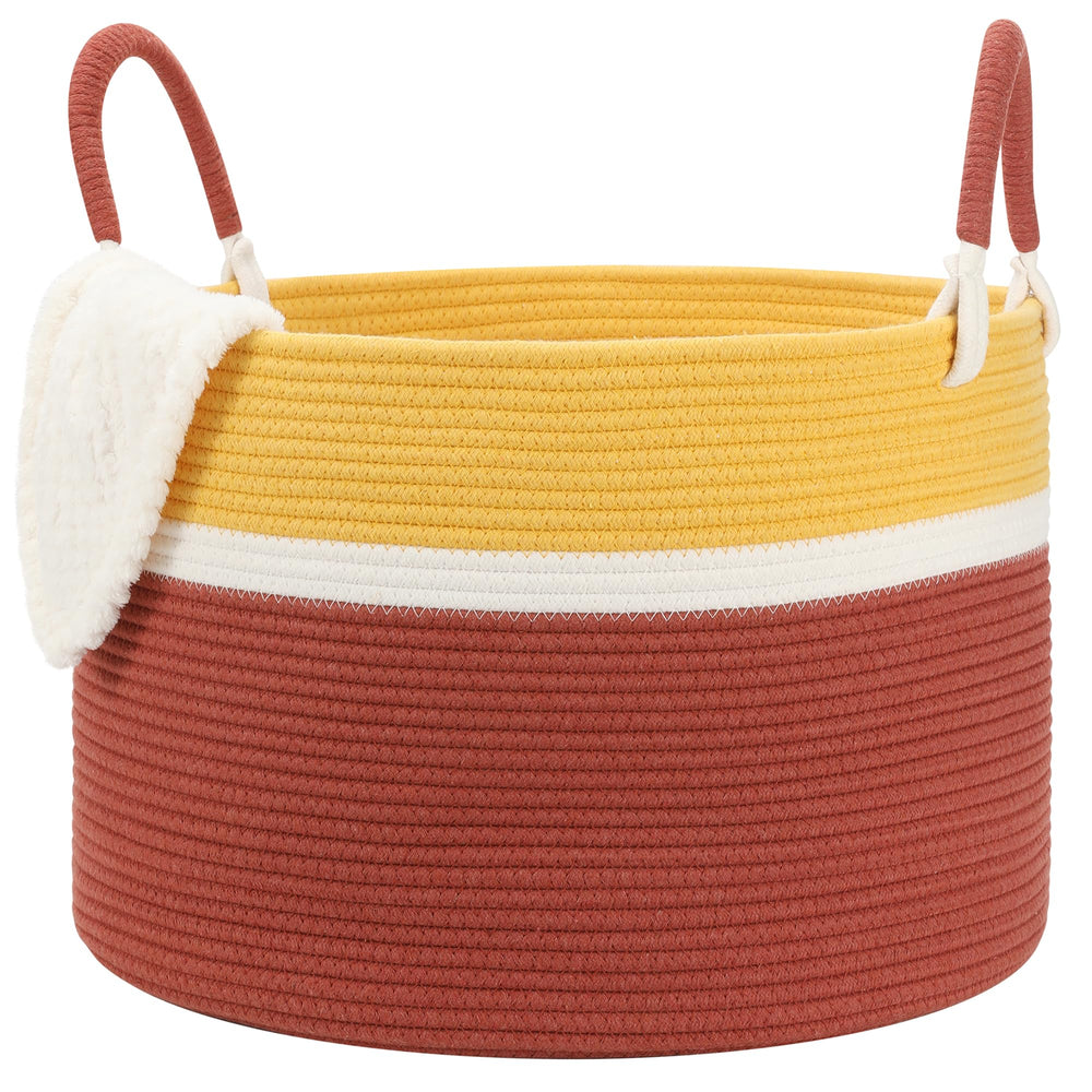 Eblog Large Blanket Basket handles emphasize portability and easy transport.