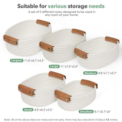 ECDYQXVU closet organizer baskets show cotton rope texture for stylish storage.