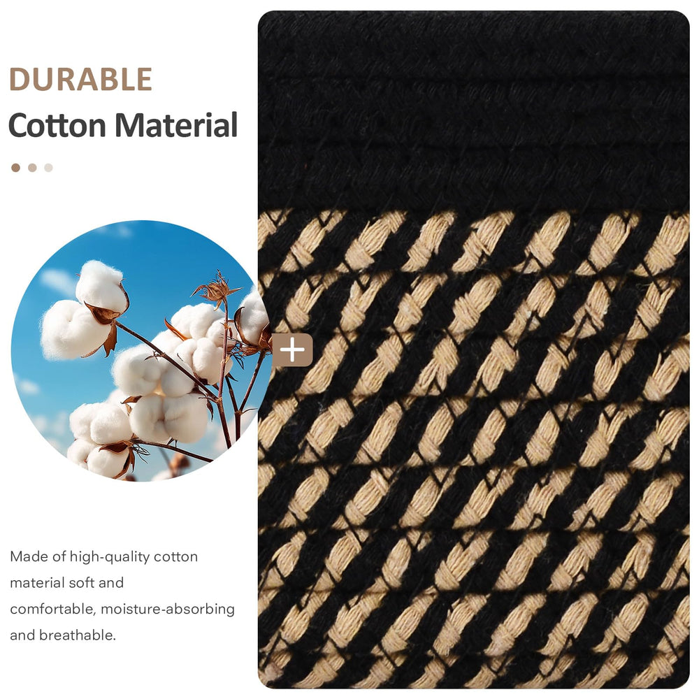 ECDYQXVU basket features cotton rope texture for durable, soft-organized storage.