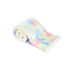 ECHERY Cute Cozy Fluffy Baby Blanket folded to show tie-dye design for cozy snuggles