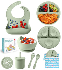 ECLIP silicone baby feeding set suction bowl sticks to surfaces for mess-free meals