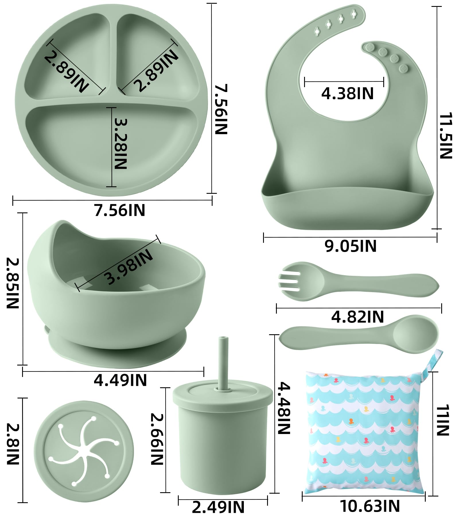 ECLIP silicone baby feeding set travel bag shown for on-the-go use