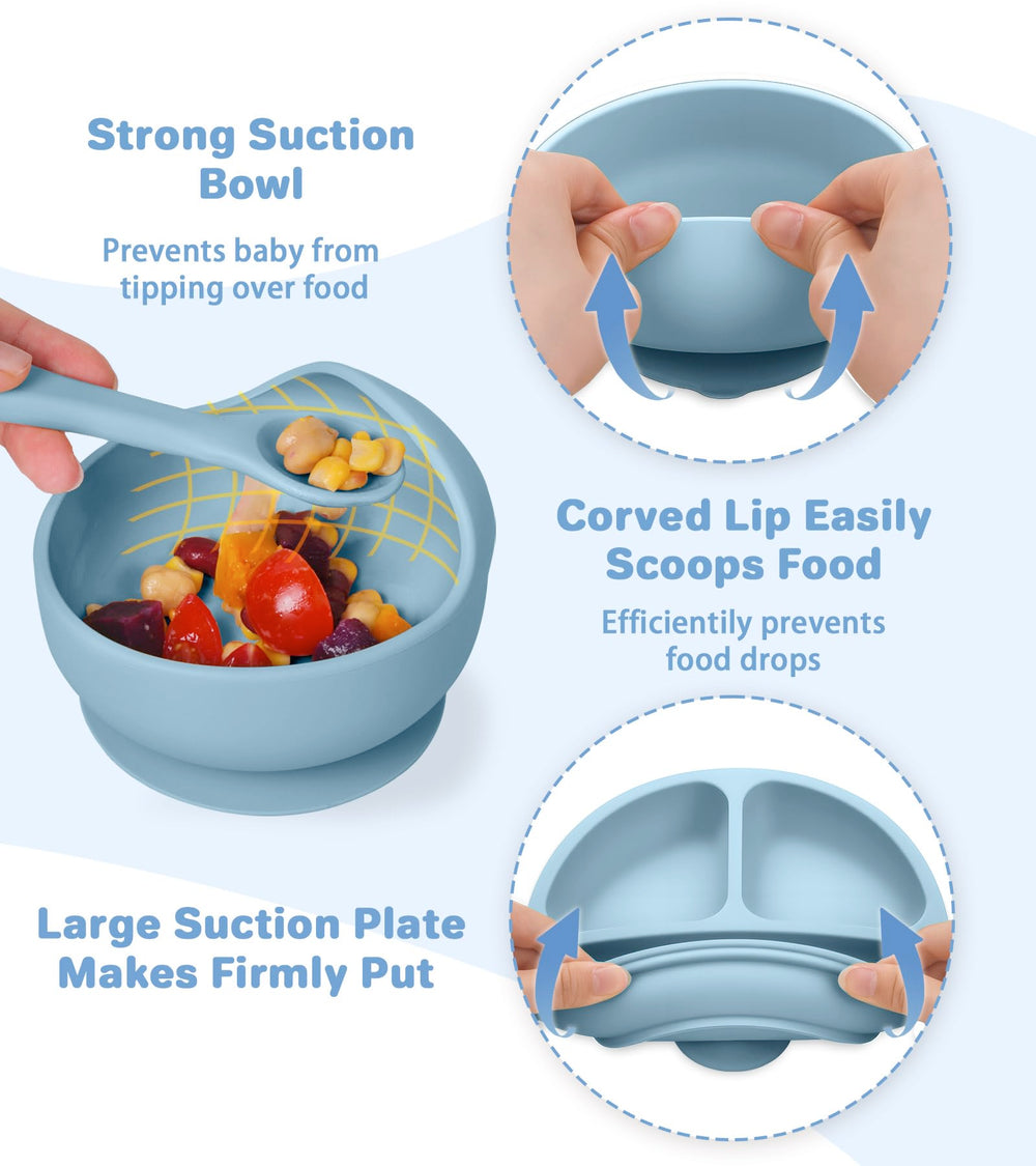 ECLIP soft silicone bib adjustable with large pocket to catch spills