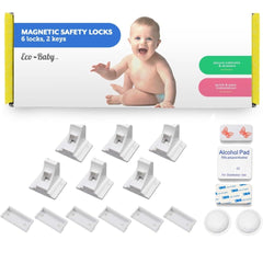 Eco-Baby 6-pack magnetic cabinet locks shown for easy setup and kid-safe spaces.