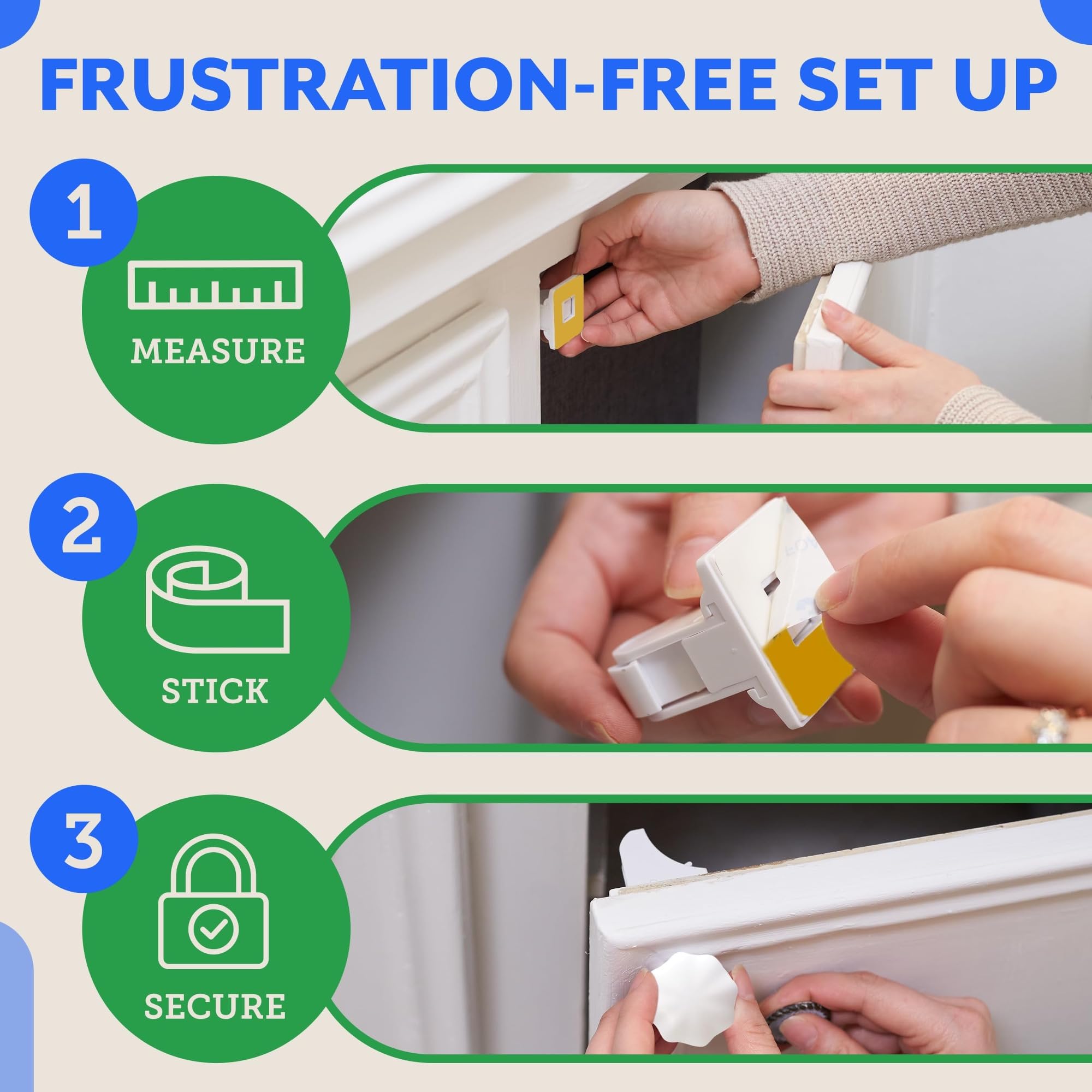 Eco-Baby extra 3M tape reinforces strong adhesion for durable childproofing.