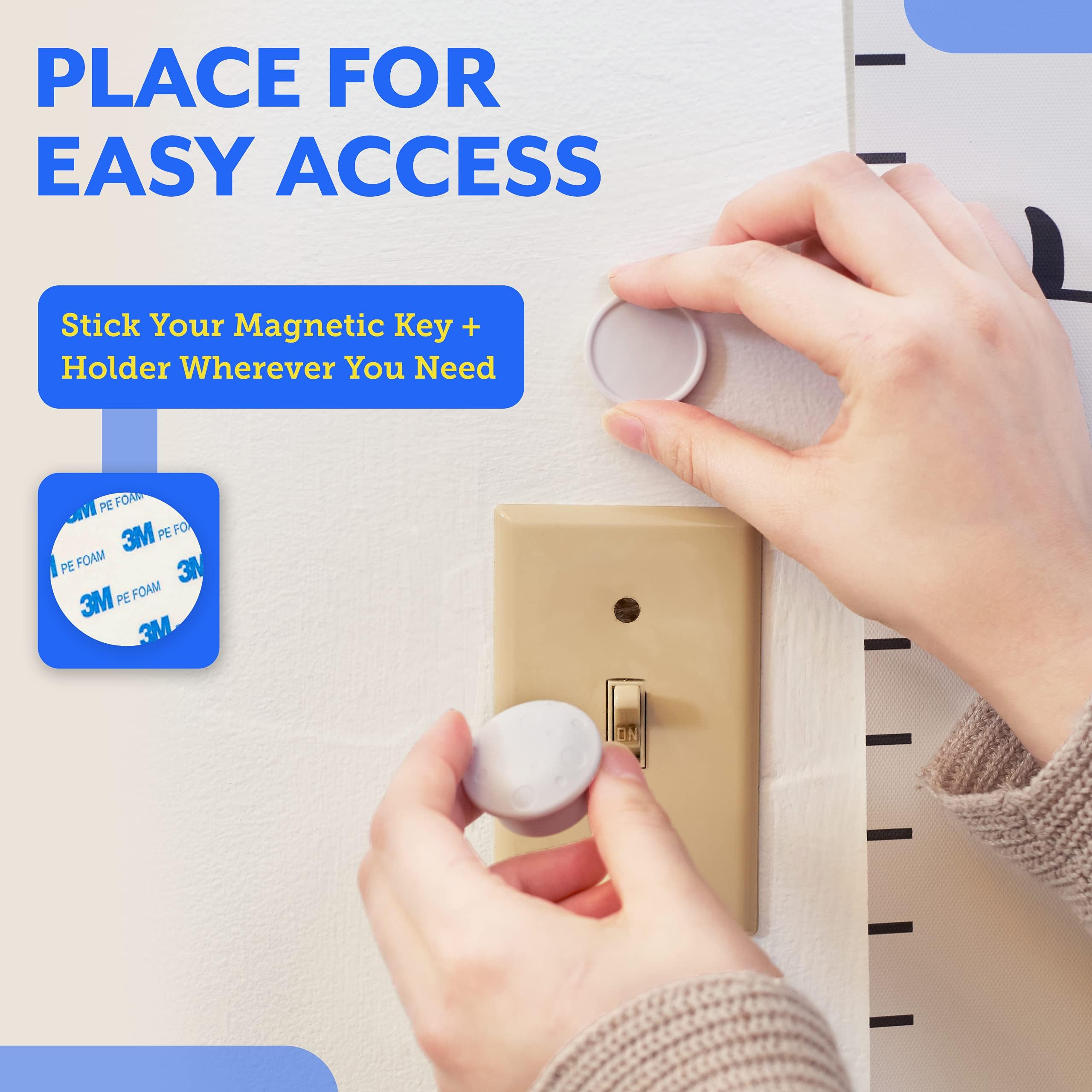Eco-Baby magnetic key disengage action demonstrated for easy unlocking.