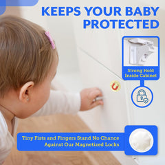 Eco-Baby measuring ruler helps precise lock alignment on wooden surfaces.