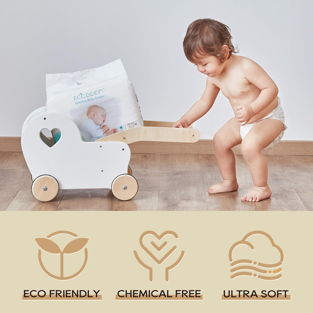 ECO BOOM size 5 diapers fit infants 26–37 lb securely.