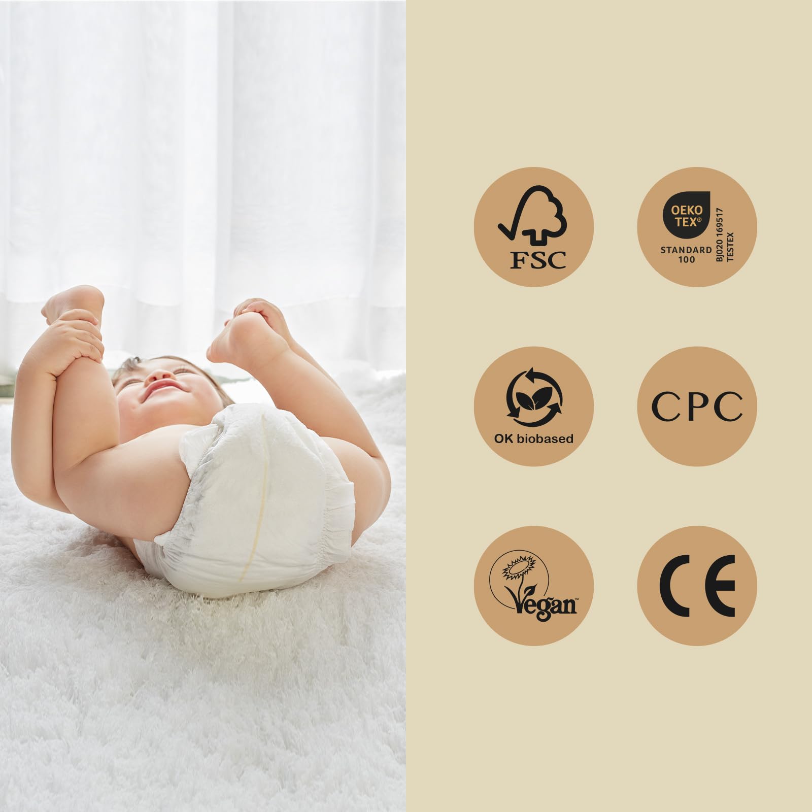 ECO BOOM Diapers absorption core keeps moisture away for a drier feel