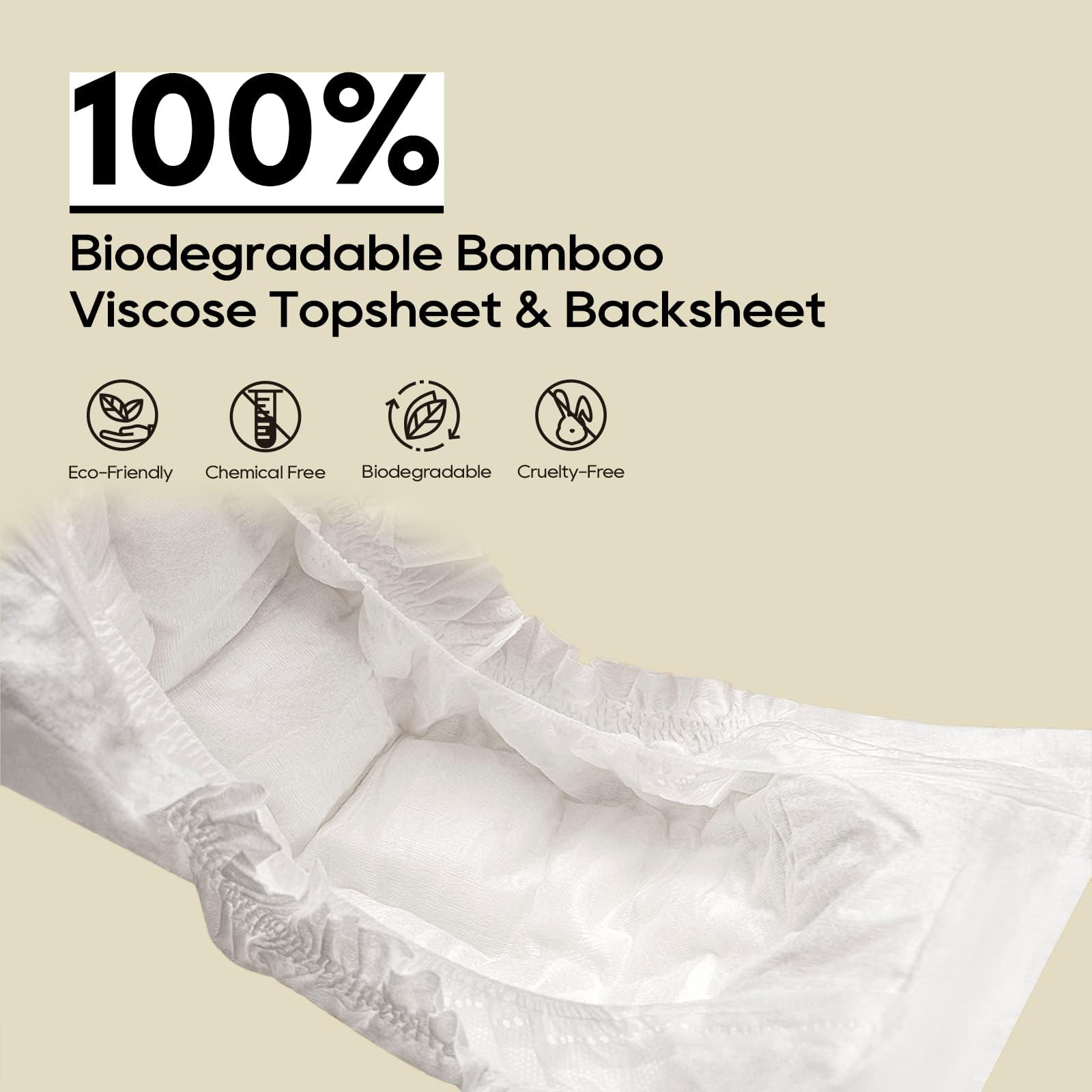 ECO BOOM absorption core locks moisture to keep surfaces dry during use.