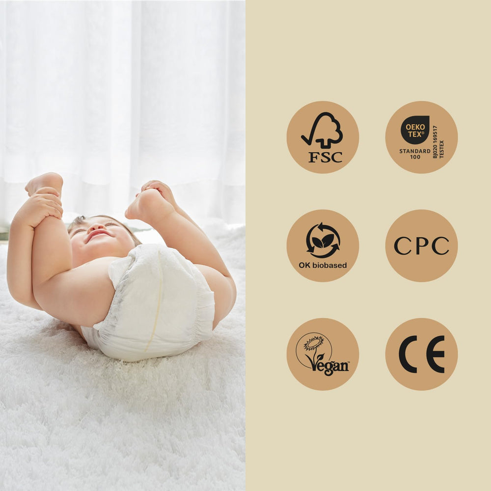 ECO BOOM diapers viscose back sheet provides breathable wear.
