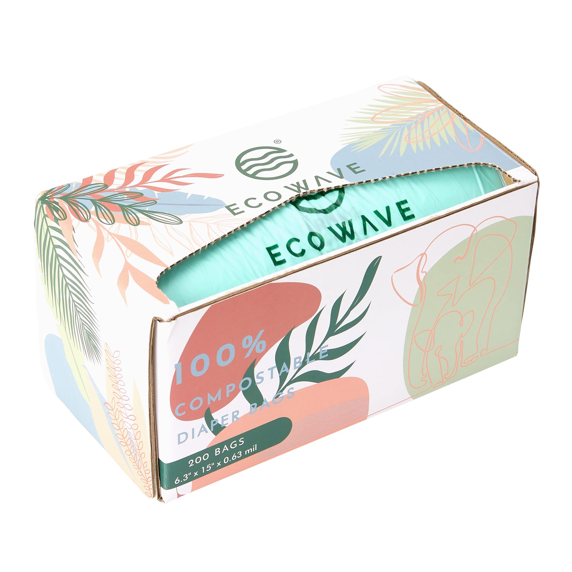 Eco Wave bags sized 6.3 by 15 inches for on-the-go use.