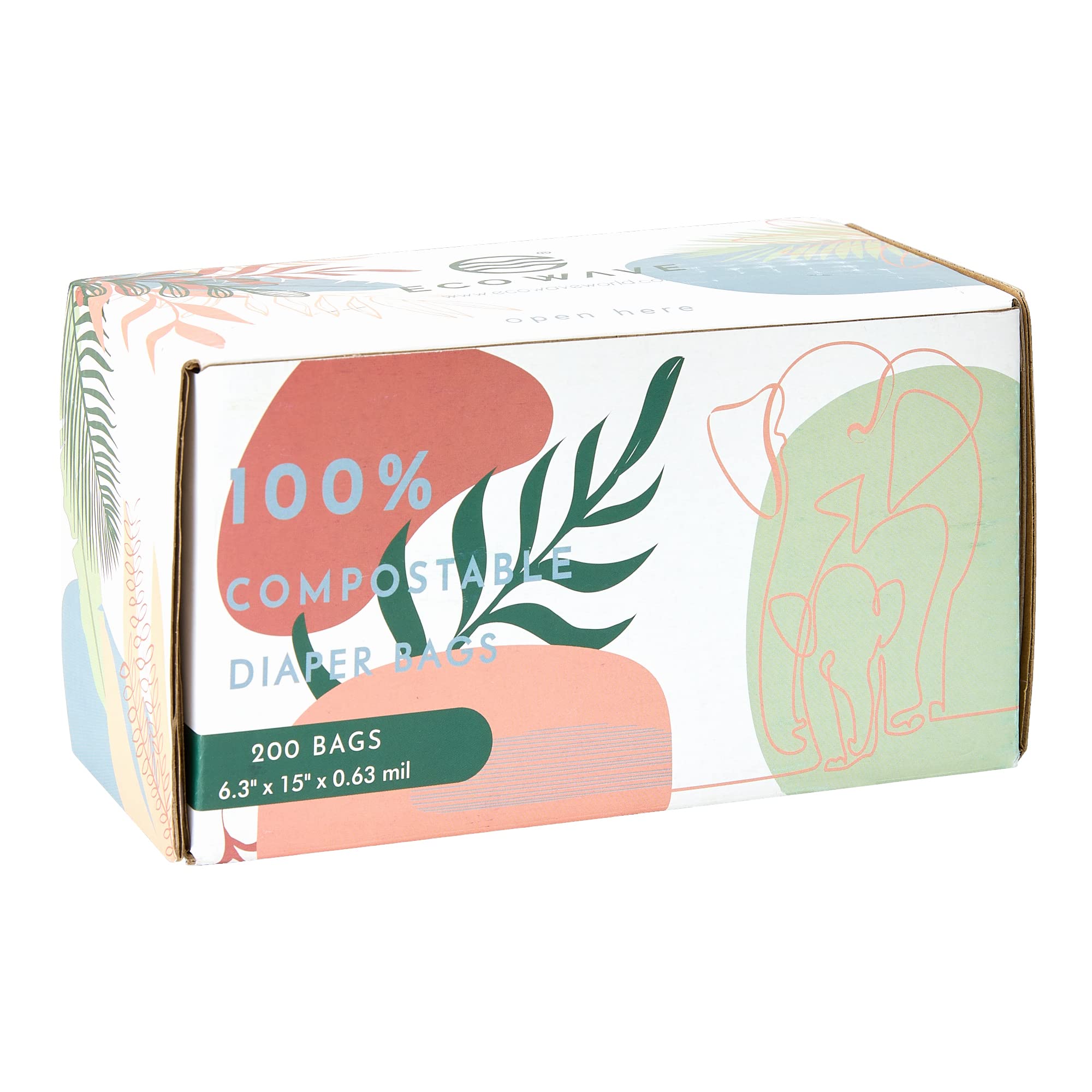 Eco Wave fragrance-free diaper bags with handles for quick disposal.