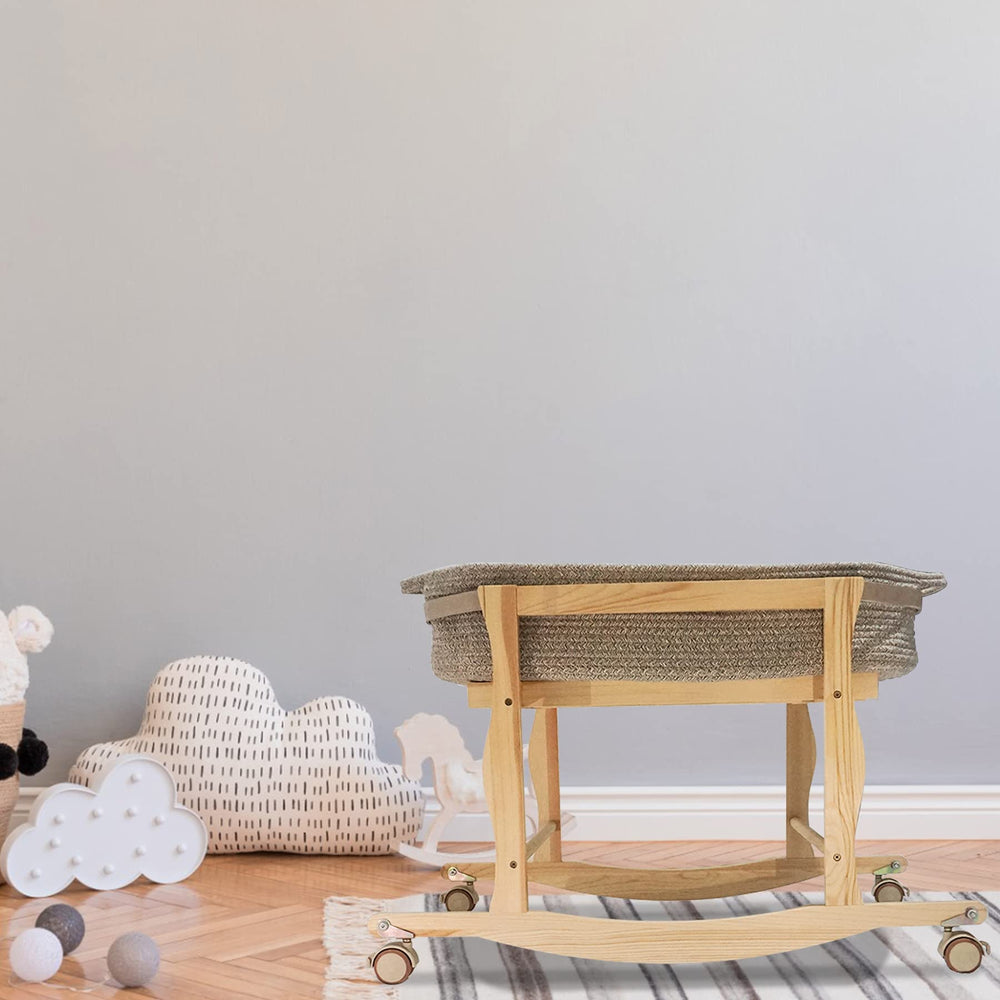 ECOADE Moses Basket Stand assembly guide displays quick setup for busy parents