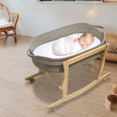 ECOADE Moses Basket Stand flat support slats emphasize a sturdy, safe bed base
