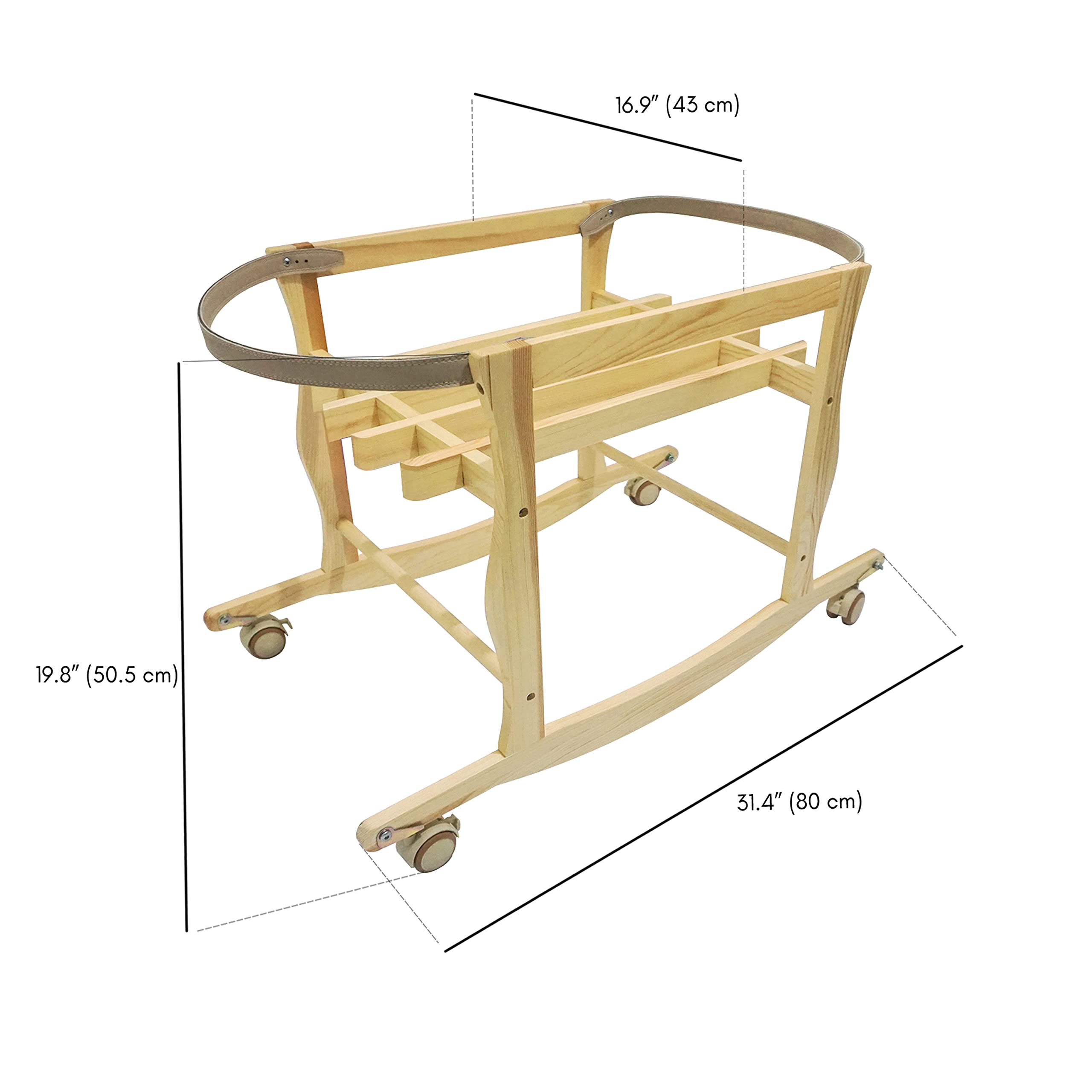 ECOADE Moses Basket Stand with wheels highlights easy mobility around the house