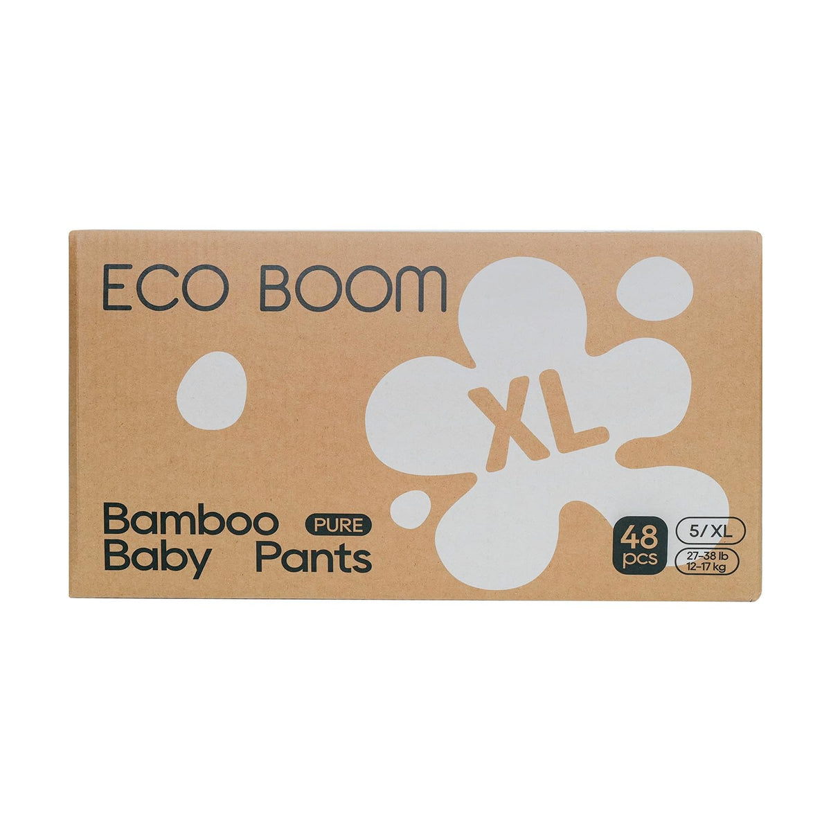 ECO BOOM Training Pants pack open showing easy-on, easy-off underwear-style design for potty training.