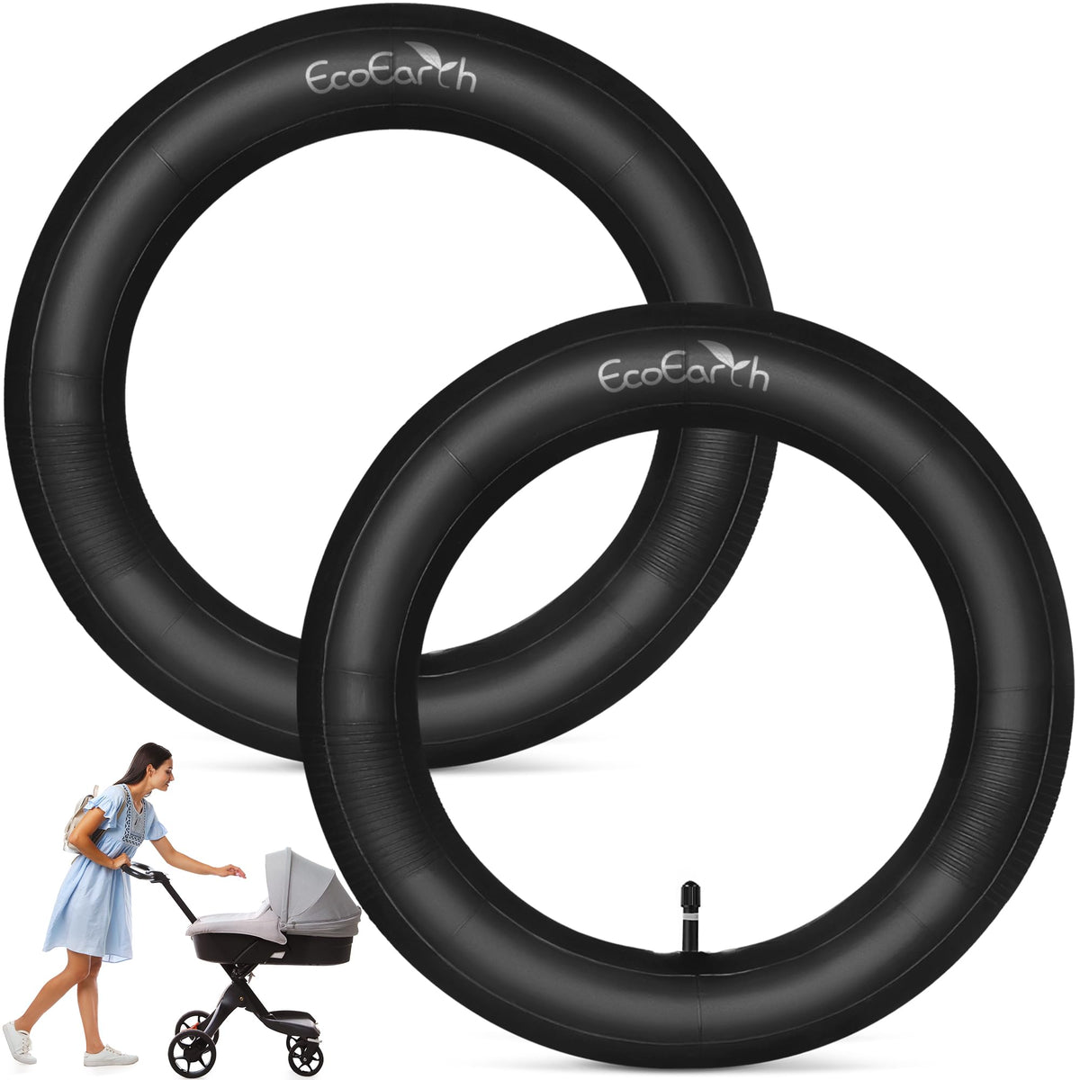 EcoEarth inner tube two-pack ready for quick stroller and bike repairs