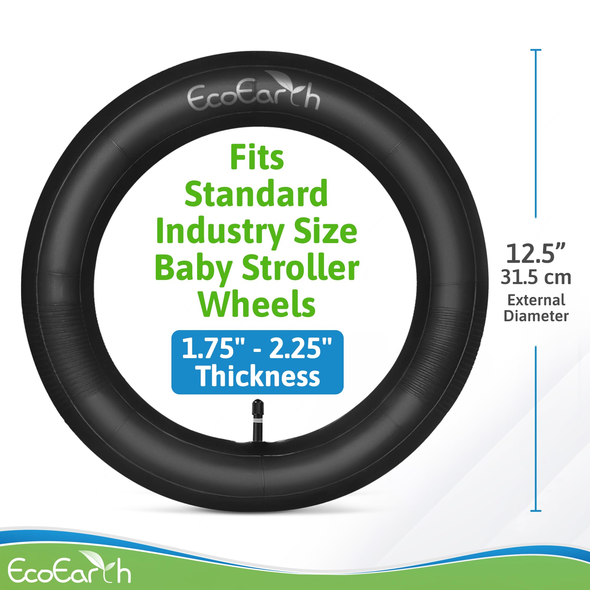 EcoEarth inner tube reinforced valve close-up for durability