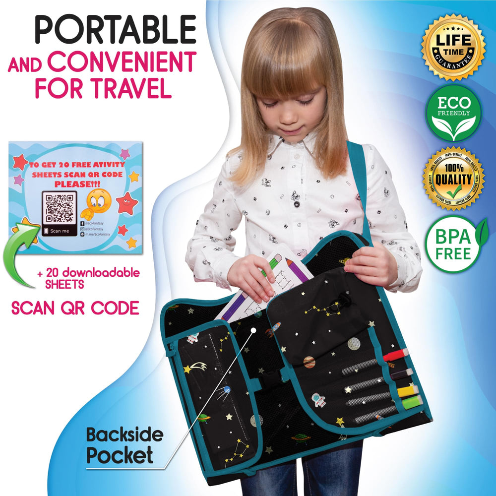 ECOFANTASY car-seat tray with secure buckles reduces movement during rides.