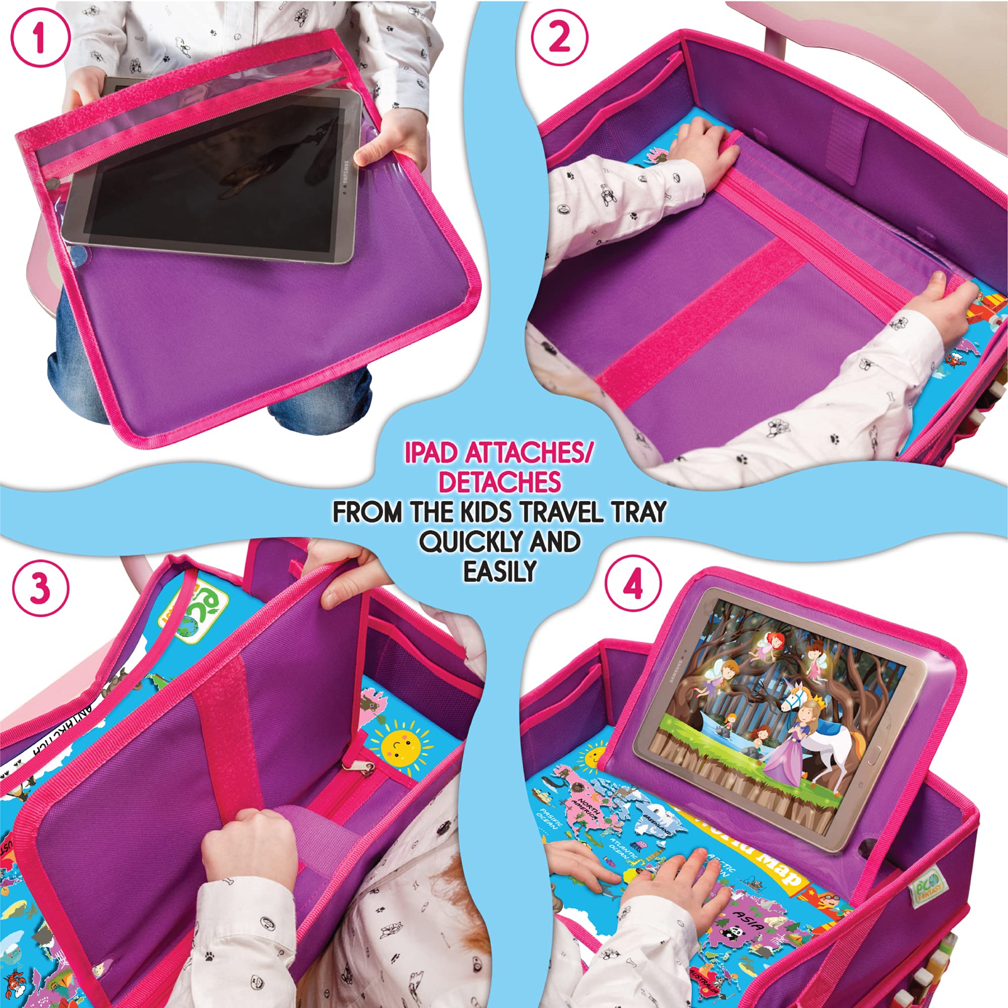 ECOFANTASY Secure buckles keep the tray stable for smooth travel.