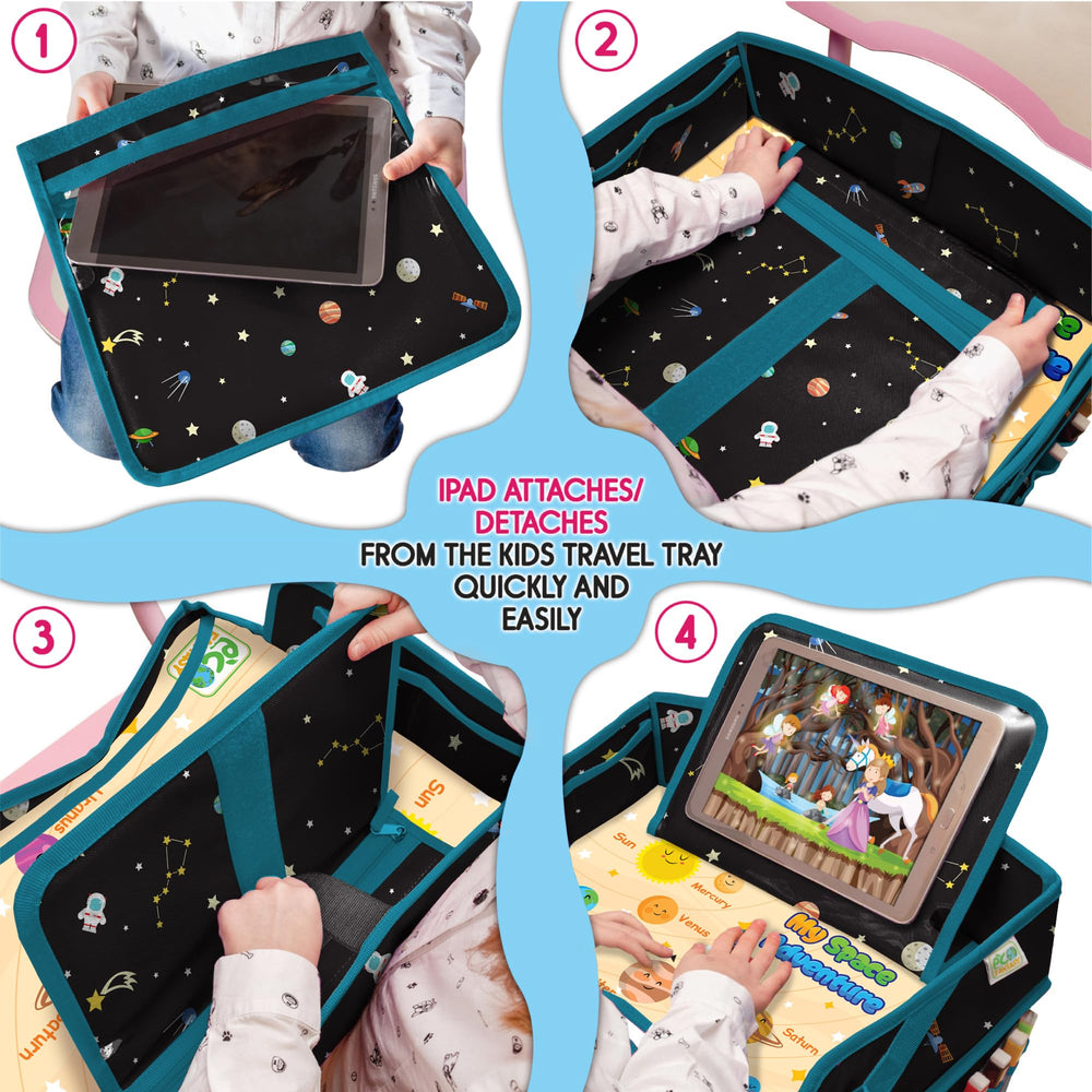 ECOFANTASY plane-use tray keeps meals and activities neatly organized.
