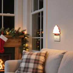 EcoGehen red plug-in night light doubles as wall art for bathrooms.