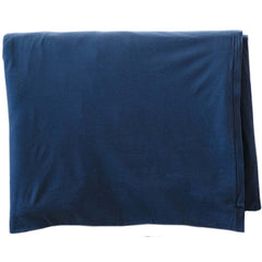 Ecolino duvet cover navy blue closeup shows soft organic cotton texture for sensitive skin.