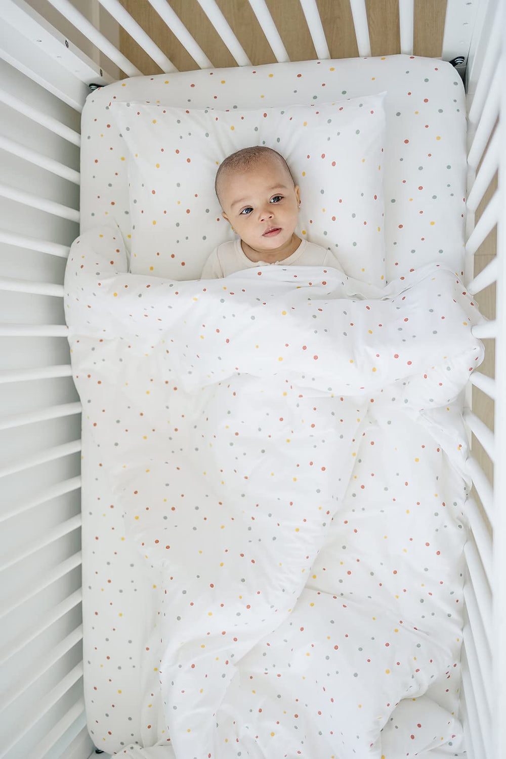 Ecolino travel-size duvet cover folded, emphasizing portable, easy-care design.