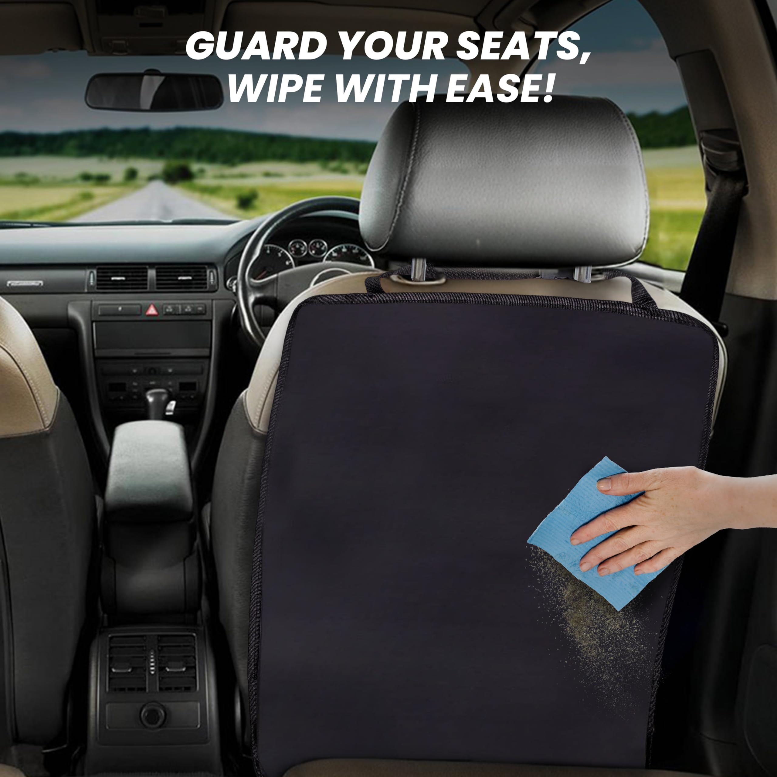 EcoNour back seat protector reinforced corners illustrate long lasting wear resistance.