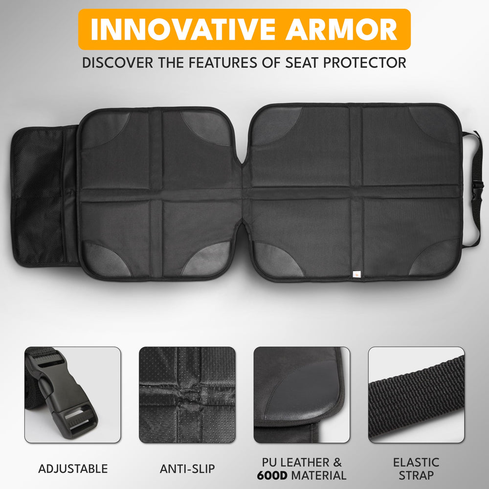 EcoNour car seat protector universal fit fits most cars and booster seats.