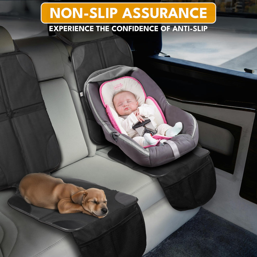 EcoNour car seat protector waterproof Oxford fabric keeps seats clean and easy to wipe.