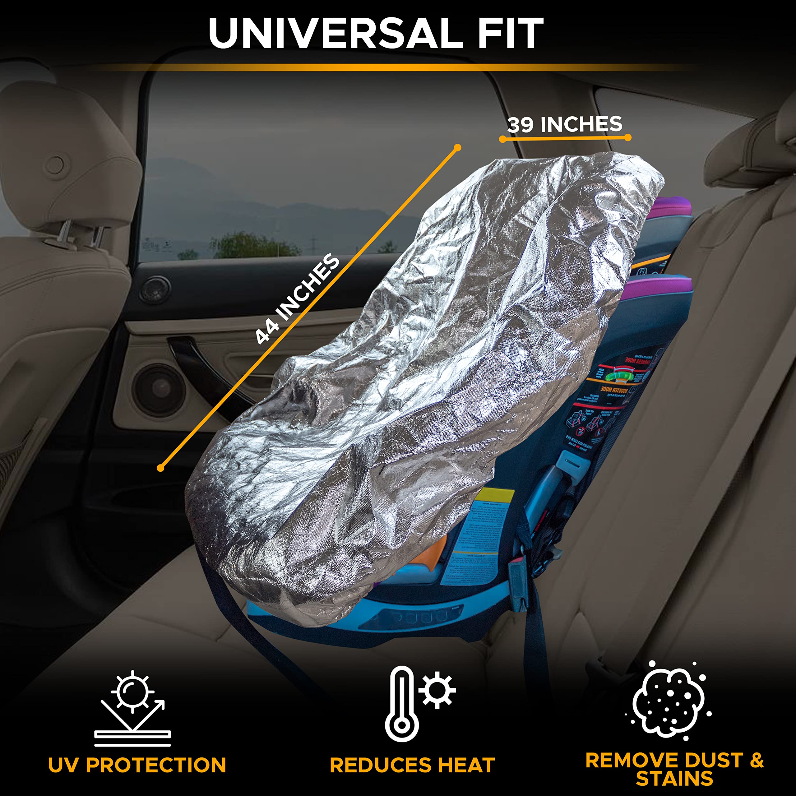 EcoNour sunshade installation is easy over most infant seats