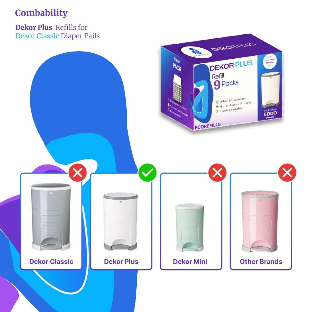 ECO-REFILLS pedal-disposal design simplifies hands-free diaper changes.