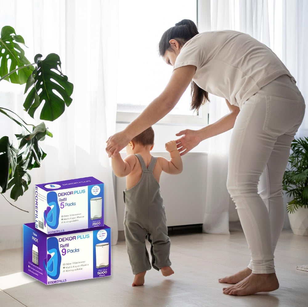 ECO-REFILLS fresh powder scent keeps nursery smelling clean.