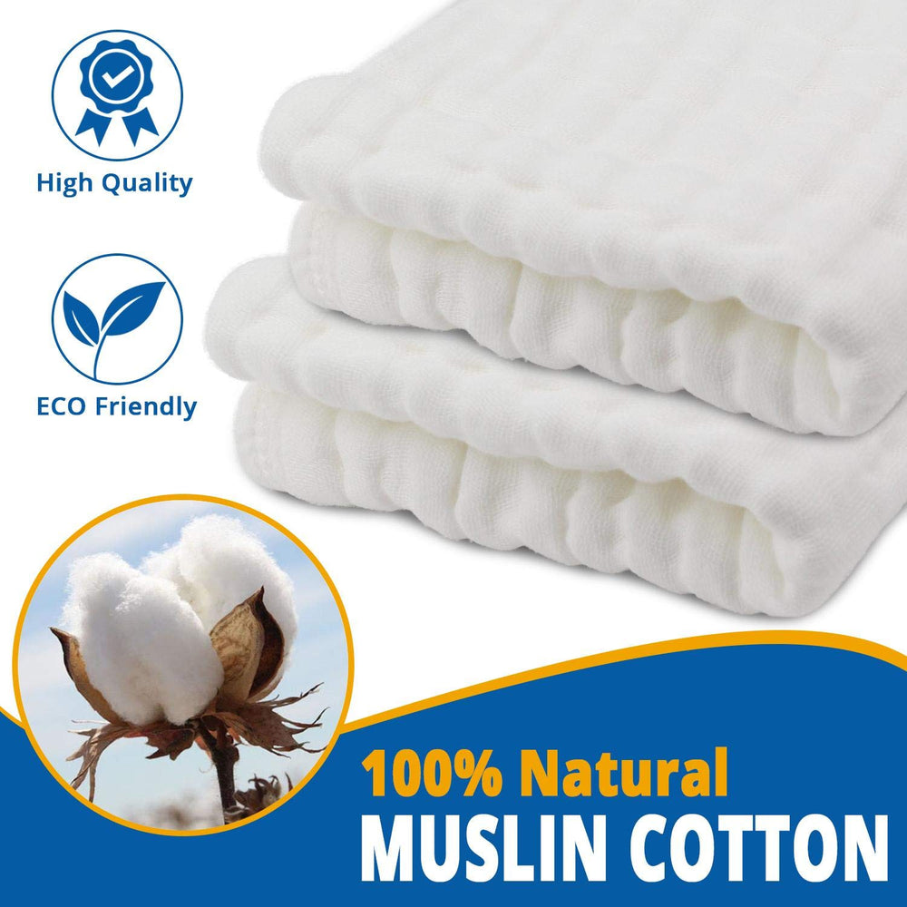 ECOVONA muslin burp cloths absorbent close-up highlighting cotton softness