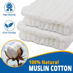 ECOVONA muslin burp cloths absorbent close-up highlighting cotton softness
