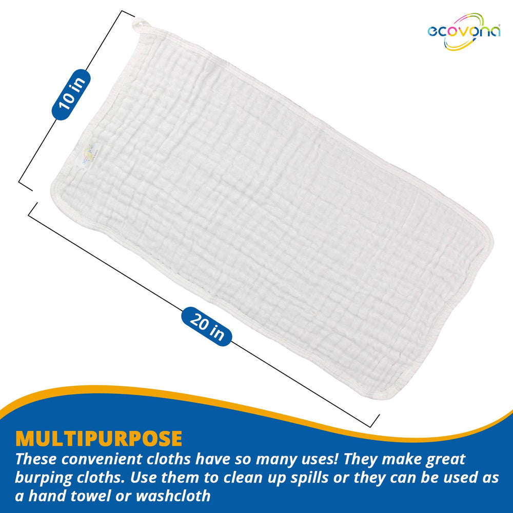 ECOVONA muslin burp cloths machine washable for easy upkeep