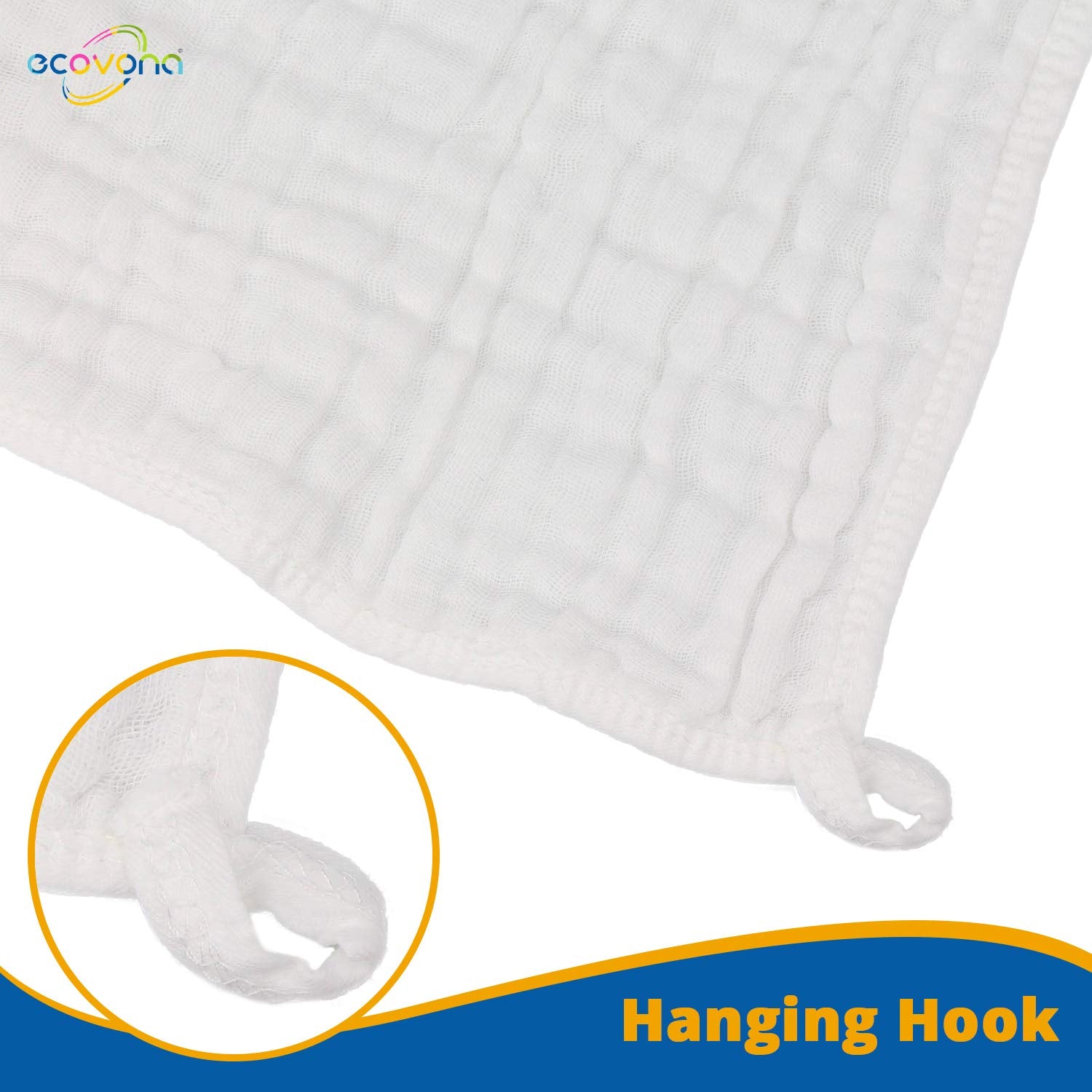 ECOVONA muslin burp cloths white unisex design suitable for gifts